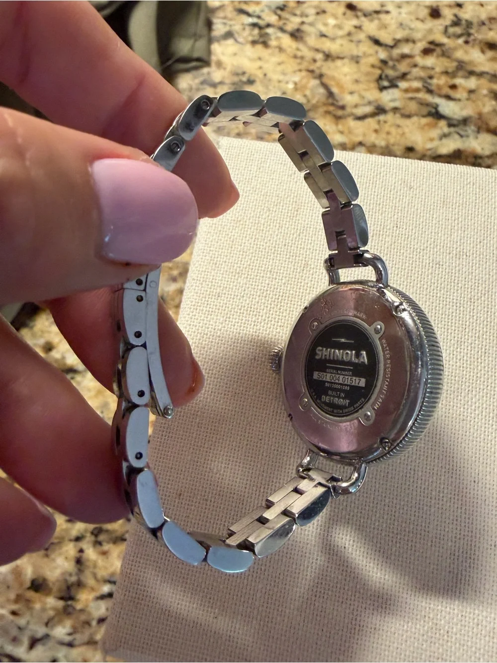 Shinola Stainless Steel Watch with Navy Dial